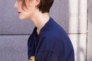 车晓干练短发邂逅妩媚红唇职场风情视觉盛宴